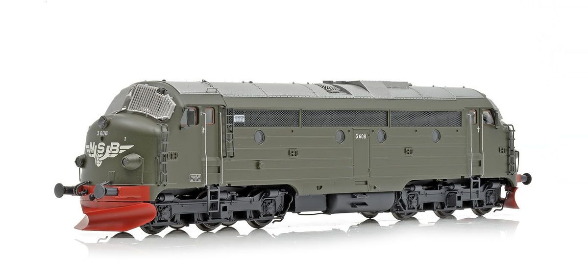 NMJ Topline+ NSB Di3a.608 grønn, gitter og snøploger, DC